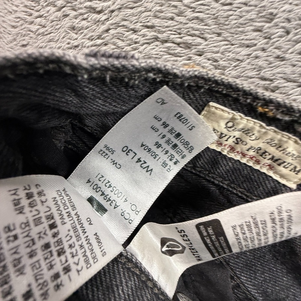 Levi's Baggy Dad Jeans Womens 24 Gray Premium 100% Cotton High Waist Relaxed - Picture 5 of 10